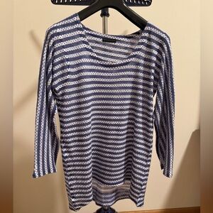 Nally & Millie Navy and White Textured sweater